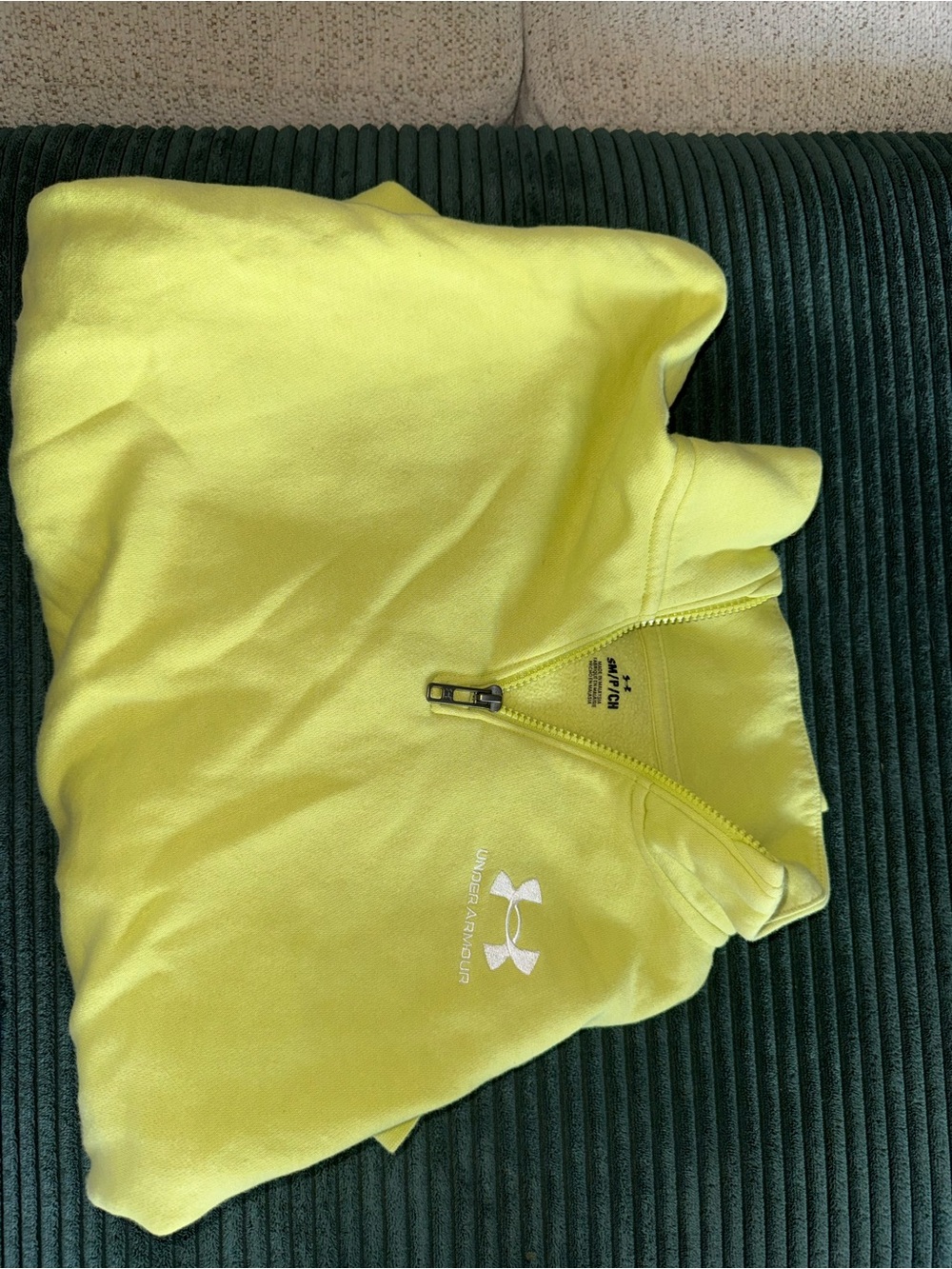 Cropped Under Armour Lime/Yellow Quarter-Zip Pullover